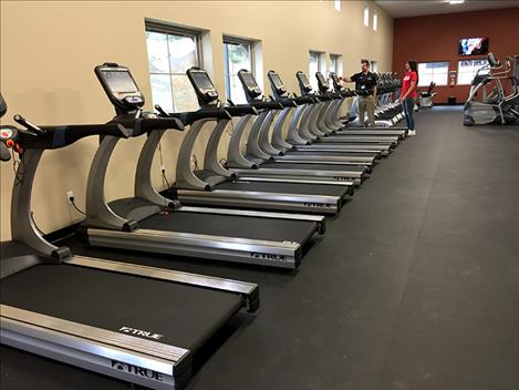 Polson Medical Fitness Center features many new pieces of equipment including big screens, weights and treadmills.