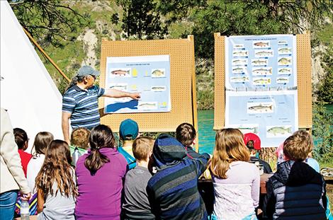 Students learn about different fish species. Bottom left, run and