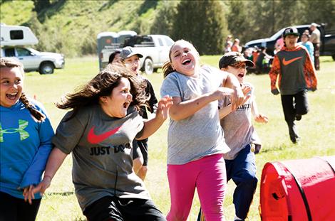 Run and scream is one of the Native Games students played during the River Honoring.