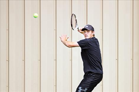 Ronan’s Bailey Moss prepares to return a serve.