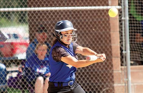 MAC’s Summer DarcAngelo connects with the ball.