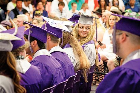 High School graduates wait for thier diplomas.