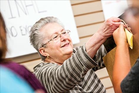 Jackie Cripe at her clearance sale in Polson.