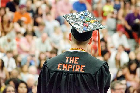 Clever and creative mortar boards adorned the heads of many Ronan graduates. 