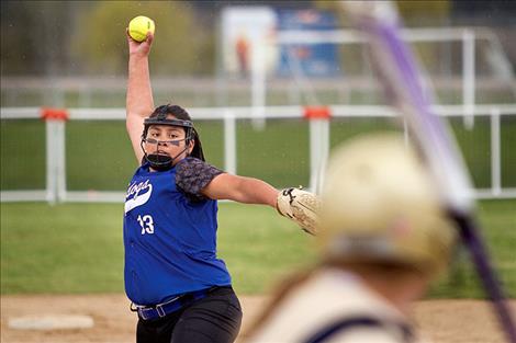 MAC’s Ran’Dee Charlo winds up another strike out.