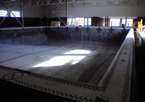 The pools at Mission Valley Aquatics need plastering and filling with water to cure before they are ready.