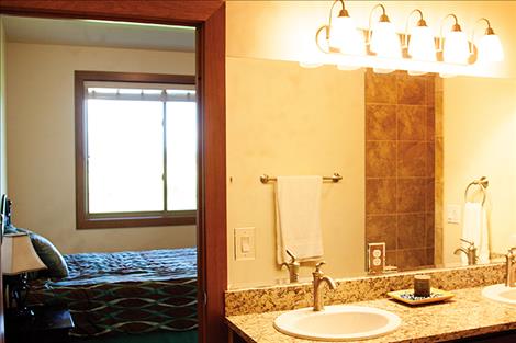 Upscale bathrooms offer a touch of luxury.