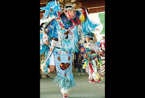 Dancers celebrate the 119th powwow held the first week of July each year in Arlee.