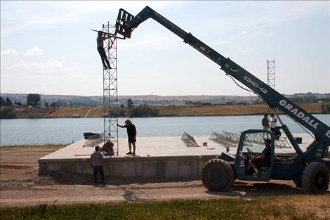 A brand new stage is being built at the Polson Fairgrounds and will be used for the first time for this weekend’s Aber Day Reunion concert.