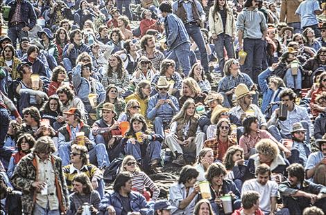 Crowd shot from a 1970s Aber Day concert.