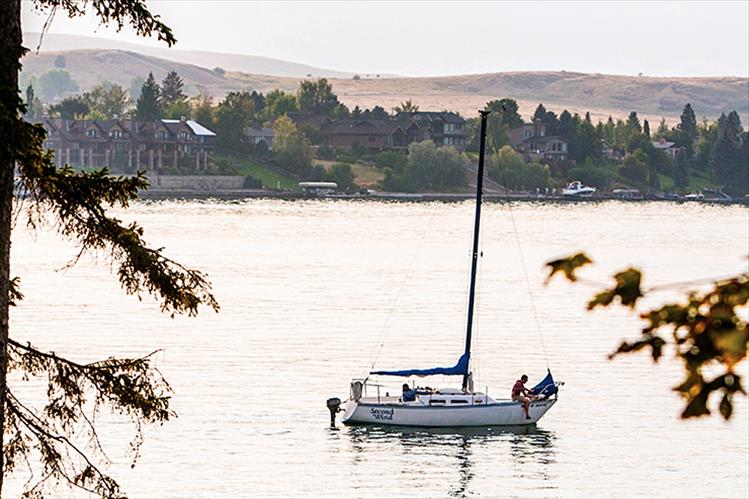 A sailor takes a Second Wind ride out on Flathead Lake. 