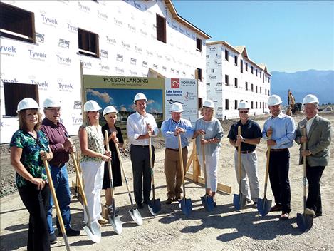 Various state, local officials and developers participated in a groundbreaking ceremony for the new Polson Landing housing development in Polson on Aug. 16.