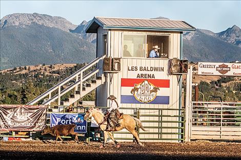 Les Baldwin Arena surrounded by the Mission Mountians.