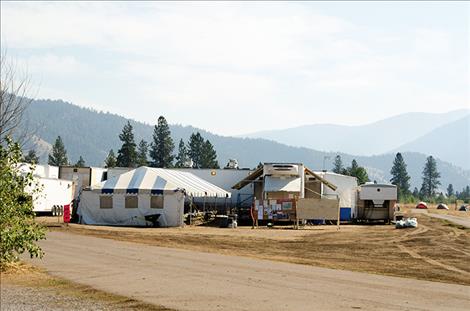 Several stations are set up at the camp to provide services  for the crew.