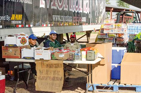 A crew from California provides supplies for the firefighters.