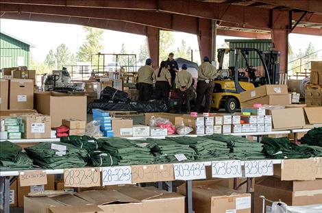 The powwow grounds provide space for supplies and equipment.