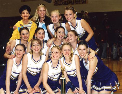 Carol Jones, top left, has coached Polson High School cheerleaders throughout the past 28 years.