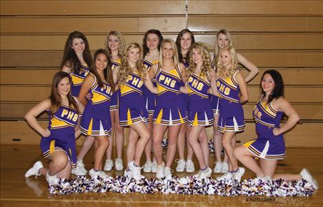The Polson High School cheer squad wears new uniforms recently purchased with a $3,100 grant from the U.S. Charitable Trust on behalf of the McWayne Family Foundation. 