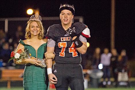 Ronan’s  Homecoming Queen Courtnee Clairmont  and King Tyler Kelsch.