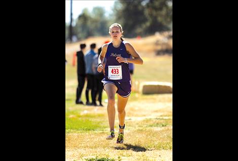 Lady Pirates’ Beatrix Frissell, shown competing during a meet in September, earned first place at State last weekend. 