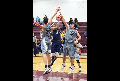 Bison play defense.