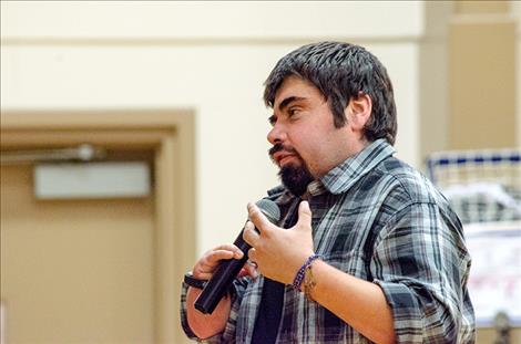 Mike Beers talks to Charlo students about diversity  and unity. 