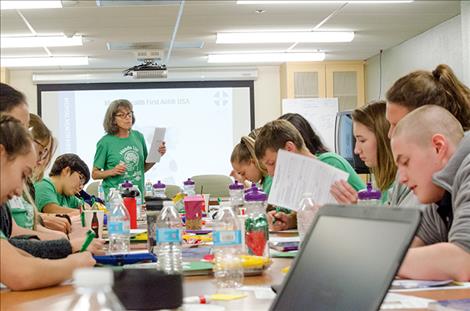 Joan Schmidt, Director of the Nate Chute Foundation, teaches Lake County students how to help friends needing support with mental health issues.