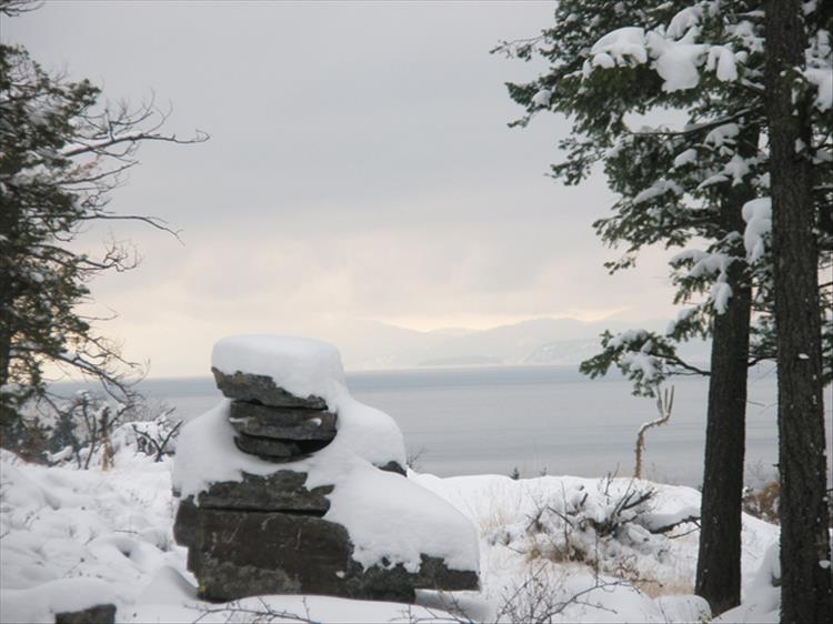 A quiet winter setting on Flathead Lake at Wayfarer's State Park up near Bigfork.