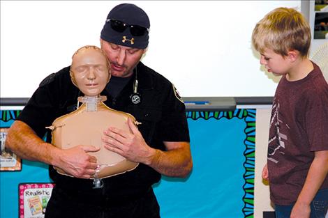 Third graders at Linderman Elementary School recently learned CPR and other life saving skills from a team of JML Technologist Inc. volunteers.