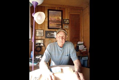 Charlie Jacquier of St. Ignatius reminisced recently with a neighbor about his military service and the the battle of Iwo Jima.