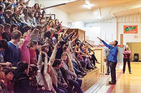 Arlee students’ hands shoot up with questions, top left