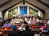 Spiritual hymns,  jovial tunes peformed during  concert 