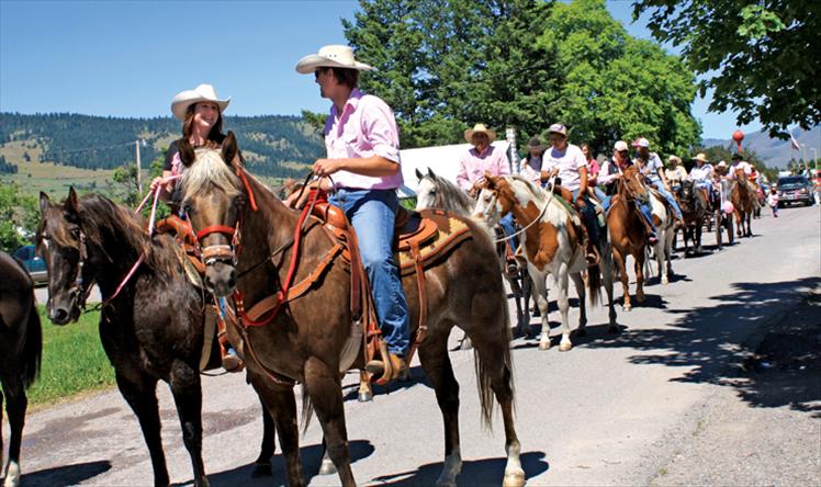 Spur the Cancer Out of Montana's parade entry consisted of nearly 50 riders and horses dressed in pink.