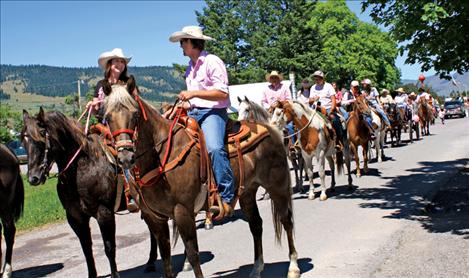 Spur the Cancer Out of Montana's parade entry consisted of nearly 50 riders and horses dressed in pink.