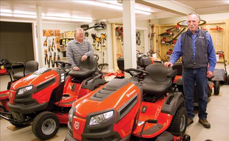 Bill Nowlen and Dan Weed of the new Polson Outdoor Equipment business in Polson are ready to help customers with their lawn and garden needs.
