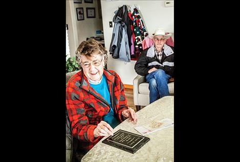 Velma Kuntz, volunteer at the Garden of the Rockies museum in Ronan, is honored on Saturday for 17 years of service.