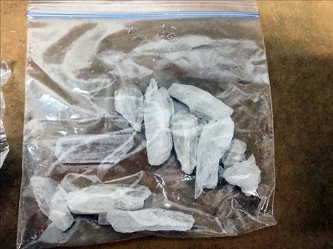 The methamphetamine in this photo is reported to have likely come from Washington. According to Polson Police Department Public Information Officer Sergeant George Simpson, Washington, California and New Mexico are the three states drugs in the area are coming from.
