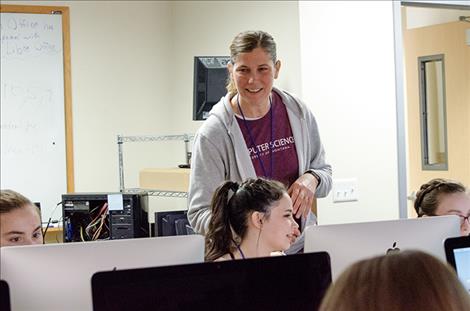 KAren PEterson/Valley JOurnal A group of girls learn coding skills during one of the ChickTech workshops.