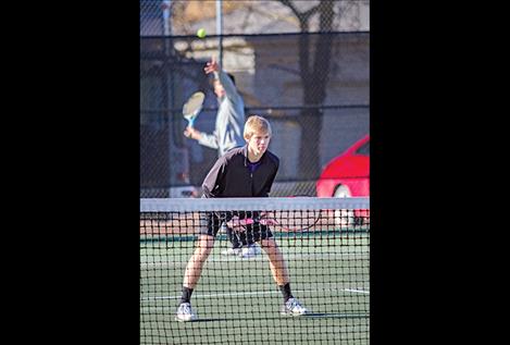 Polson Pirates Trevor Schultz and Joe McDonald team up against their Libby opponent.