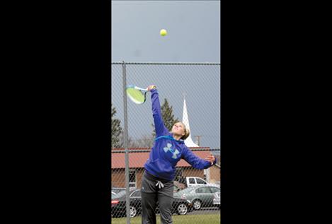 Lady Pirate Shannon Oakley takes a swing during play  against Corvallis Saturday. Oakley remains undefeated on the season.