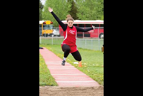 Arlee Scarlet Mikayla Rieken earns third place in the 14C girls triple jump.