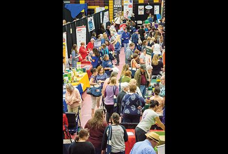 Hundreds of women and some men attend the health fair on Thursday. 