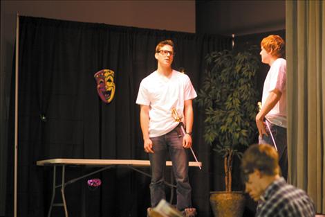 Trinceton Brown and Tyler Delaney discuss women, life and swordplay during the performance.