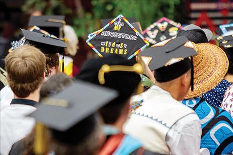 Salish Kootenai College graduates fill the gym during the celebration. 