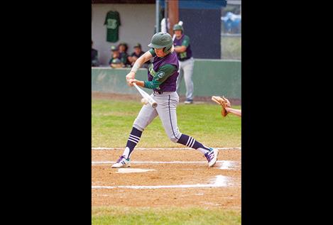 Mariner Tyson Petticrew makes contact for a base hit.