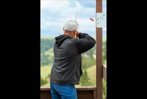 Chamber Blast fundraiser participants shoot at clay targets, above and top.