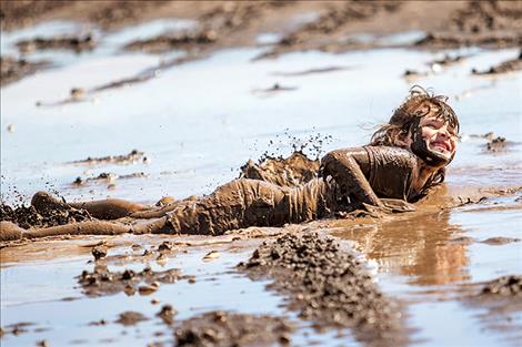 Star Vaughan enjoys a midmorning mud spa.