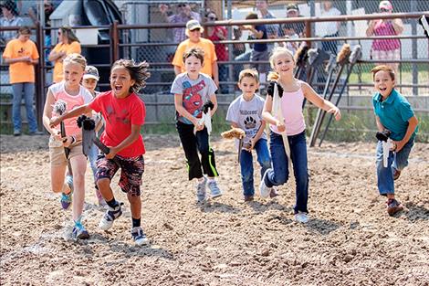 A group of youngsters were off and running during the Kids City Slickers Rodeo. 