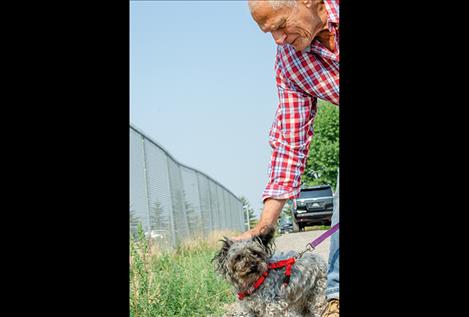 Jerry Schoenkopf volunteers to walk Marley.