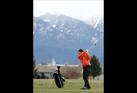 Woody English drives down the fairway at the Ronan Invitational April 16. 